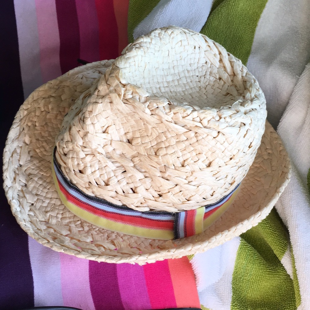 😍HOST PICK😍 D&Y CLASSIC STRAW FEDORA HAT WITH STRIPED RIBBON ACCENT☀️ - Picture 4 of 7